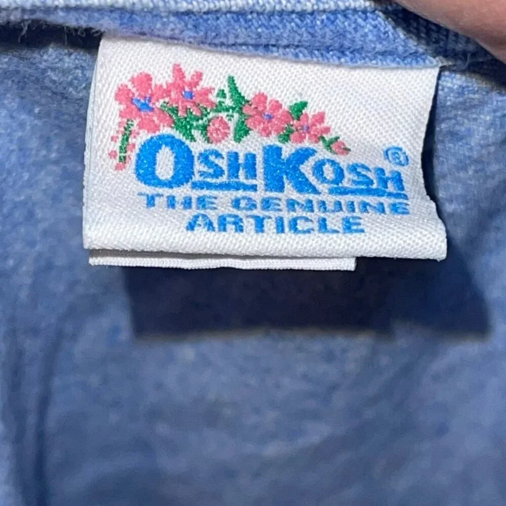 Vintage OshKosh BGosh Denim Jumper Dress Toddler Girls 4T Blue Made USA Light
